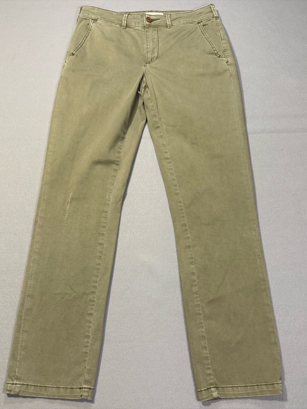 Anthropologie CHINO Relaxed Women’s Khaki Pants Size 28 Olive Green Straight Leg